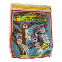 Vintage 1994 Sun Hill Pack Of 4 Easter Bunny Windsock Fun Streamers 32&quot; ... - $223.67 MXN