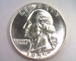 1955-D Washington Quarter Uncirculated Unc. Nice Original Coin From Bobs Coins - £10.37 GBP