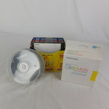 Media Lot 22 Sony CDs slim jewel cases 11 on spindle 44 multicolor paper sleeves - £9.11 GBP