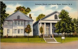 Nashua New Hampshire Unitarian Church and Parish House Linen Postcard W7 - £6.26 GBP