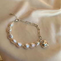 Mewanry Silver Color Pearl Love Bracelet for Women INS Fashion Simple Elegant Te - £12.39 GBP