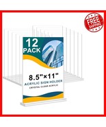 Durable 12 Pack Acrylic Tabletop Sign Holders - 8.5 x 11 Inches, Double-... - $972.66 MXN