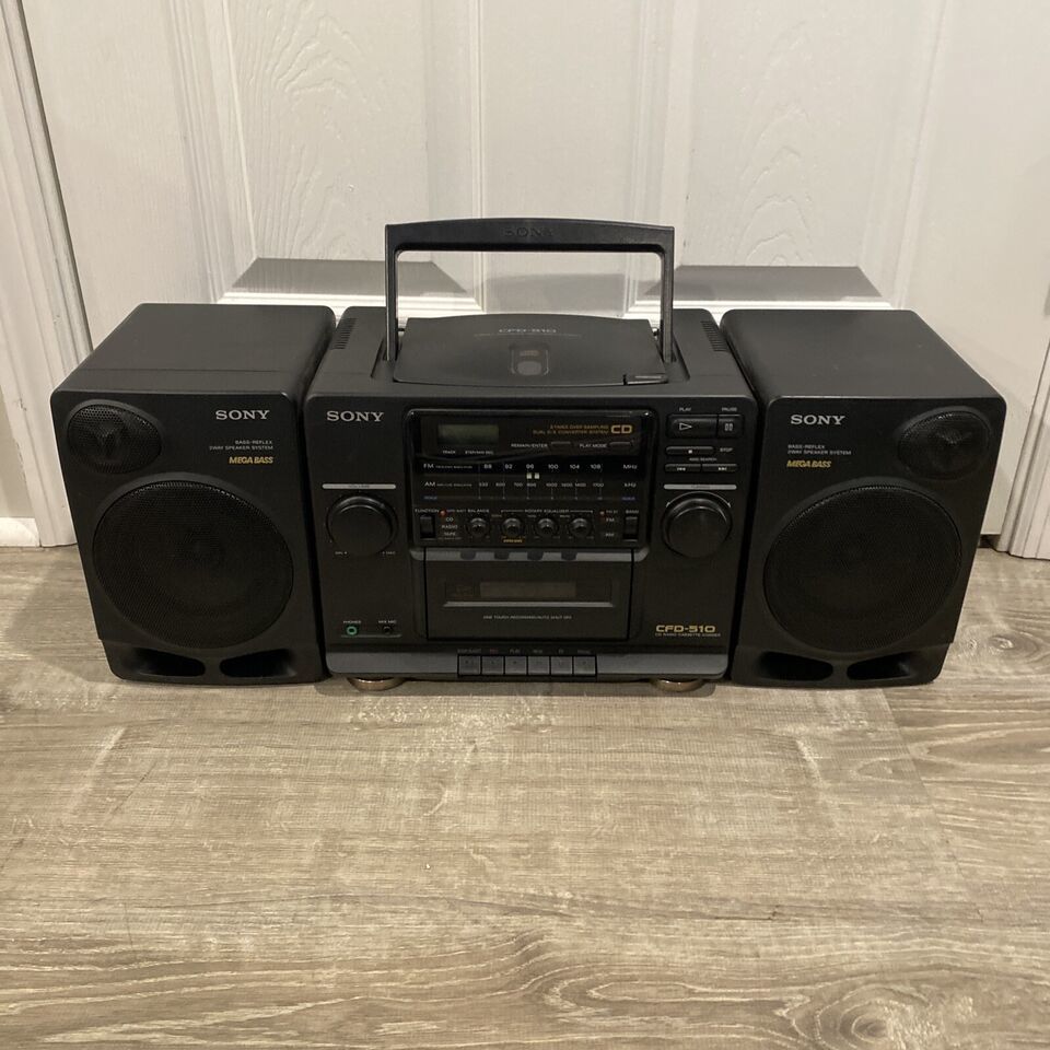 Primary image for Sony CFD-510 CD  Mega Bass Speaker Boombox For Parts Only Radio & Speakers Work
