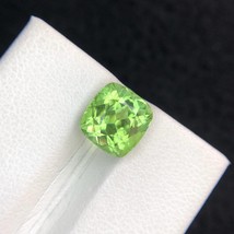 Stunning Pale Light Green Rutile Peridot Stone, Faceted Cushion Cut, Eye Clean - $210.00