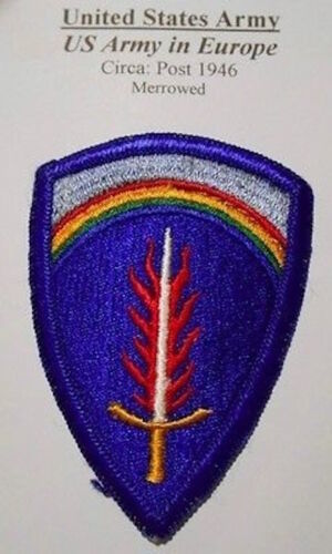 U.S ARMY IN EUROPE MILITARY PATCH ( CIRCA: POST 1946 )  MERROWED LOT 59 - £6.91 GBP