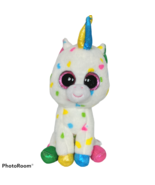 Ty VelveTy Beanie Boo Harmonie Unicorn Glitter Eyes Horns Confetti Plush 8&quot; - $205.78 MXN