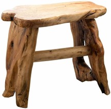 TJ Global Natural Edge Cedar Wood Tree Stump Indoor/Outdoor Stool, Garden... - £95.58 GBP