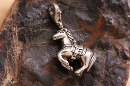 Vintage Fine Jewelry Sterling Silver Galloping Saddle Horse Necklace Bra... - £13.54 GBP