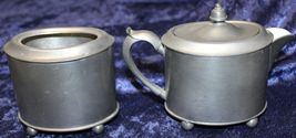Stieff Pewter - Historic Sugar Bowl &amp; Covered Creamer - Set (2 pieces) - $24.74