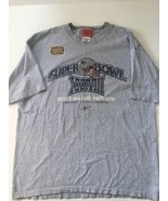 New England Patriots Superbowl XXXVIII 38 Reebok Shirt Size Large Gray Rare - £16.68 GBP