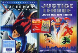 Superman: Man Of Steel+ Returns+ Justice League On Trial- New 4 Dvd+Comic - £19.77 GBP