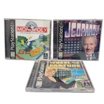 Wheel Of Fortune, Jeopardy, &amp; Monopoly PS1 - Cib Tested Works Free Shipping - £17.42 GBP