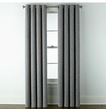 New (1) Jcpenney Jcp Home Sullivan Charcoal Blackout Grommet Top 50x84 Curtain - $51.47