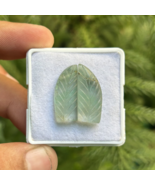 AAA+ Natural Hand carved Green Pair Fluorite Gemstone, Jewelry Making Ge... - $10.99