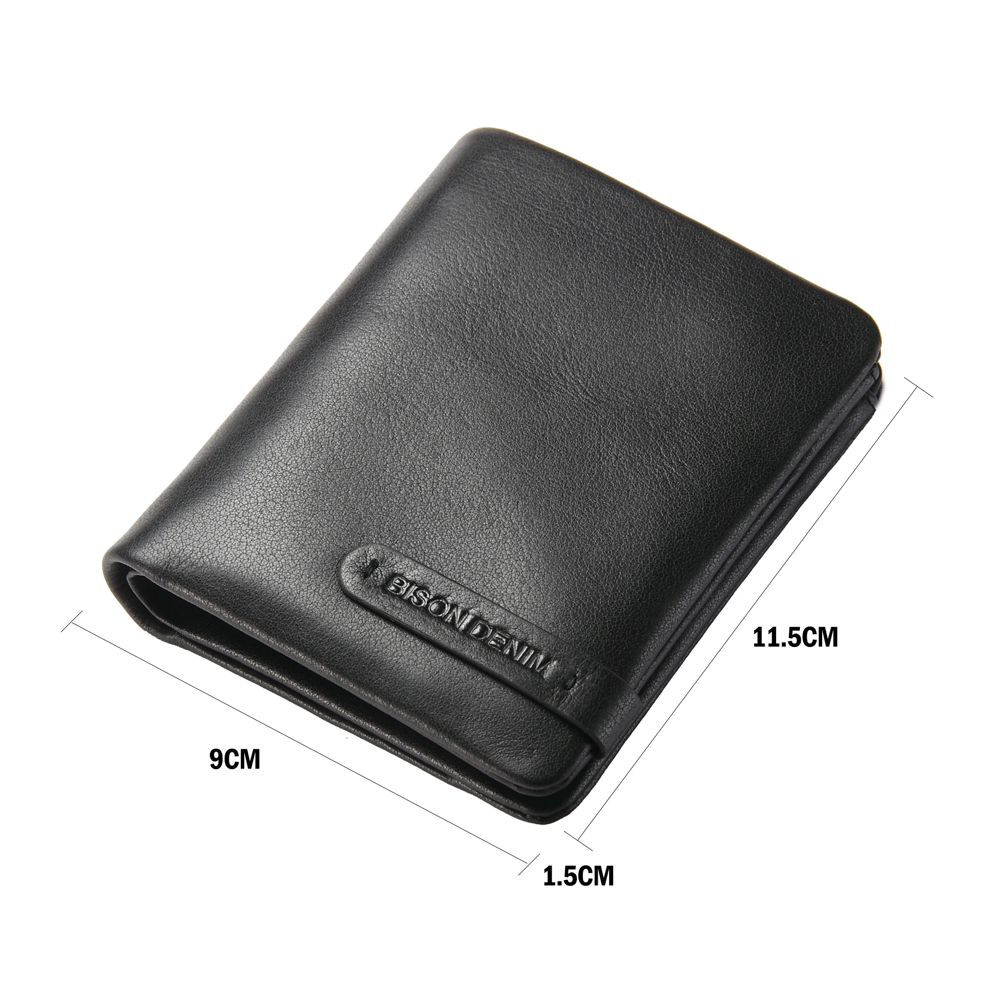 BISON DENIM 100% Leather Men Wallet  Card Holder Small Coin Pocket Super Soft  P - £63.09 GBP