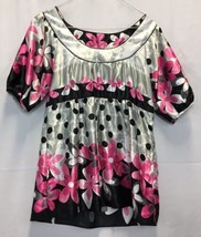 Womens Silk Floral Multi Colored Baby Doll Be Yourself Medium M - $10.30