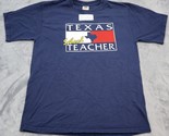 Texas School Teacher Shirt Mens L Blue Lofteez Fruit of the Loom Casual Tee