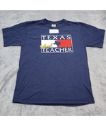 Texas School Teacher Shirt Mens L Blue Lofteez Fruit of the Loom Casual Tee - $355.10 MXN