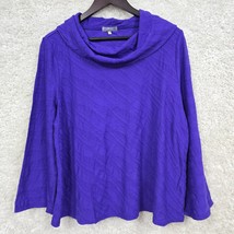 Habitat Clothes To Live In Top Womens Large Purple Long Sleeve Cowl Neck Modest - £34.42 GBP