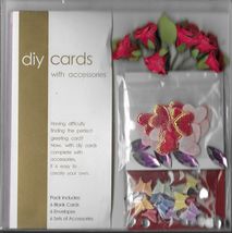 DIY cards with accessories. Card making kit. Flowers, butterflies, heart... - $3.73