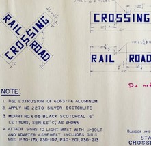 1972 Railroad Crossing Bangor Aroostook Flashing Sign Blueprint K24 Trai... - £132.40 GBP