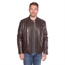 Christian NY Men&#39;s Stanton Leather Moto Jacket - £128.97 GBP