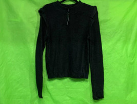 Women’s Mock Turtleneck Ruffle Pullover Sweater - Wild Fable Black M - £12.75 GBP
