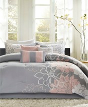 Madison Park Lola 7-Pc. King Comforter Set- Grey/Blush  T4102091 - £70.81 GBP