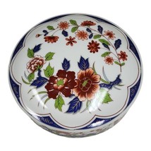 Vtg Floral Jewelry Trinket Box 7&quot; Dome Lid Made in Japan Collectible Porcelain - £11.93 GBP