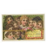 Circa 1900 Paul Crooks Fancy Goods Troy NY trade card group of ladies in... - $19.99
