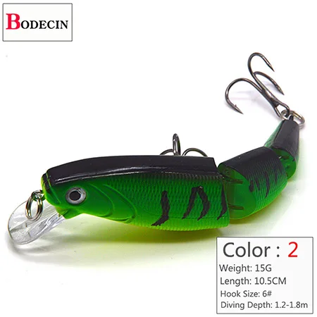 1PCS Sea Bass Hard Fishing Lure 3D Fish Jointed Wobblers Laser Minnow Pike Jerkb - $32.58