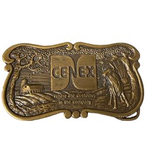 Vtg CENEX Belt Buckle Gas Oil Advertising Solid Brass Farmers Union Cent... - $190.28 MXN