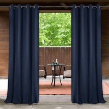Deck Curtains Outdoor Waterproof Blackout Curtain Panel For Patio Grommet Summer - £33.81 GBP
