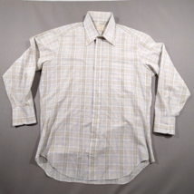 Vintage Sears Golden Comfort Mens Dress Shirt 15x33 Plaid Long Sleeve Si... - $25.19