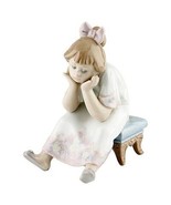 Lladro #5649 &quot;Nothing to Do&quot; Figurine, Young Bored Girl Sitting on Stool... - $259.59 CAD