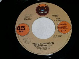 Todd Rundgren Compassion 45 Rpm Record Vinyl Bearsville Label Promo - £12.57 GBP