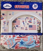 Independence Day Cutouts Patriotic Election 30 Pieces Various Sizes - £8.29 GBP