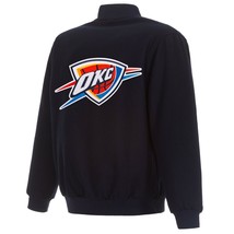 NBA Oklahoma City Thunder JH Design Wool Reversible Jacket With  Patches Logo  - £142.20 GBP