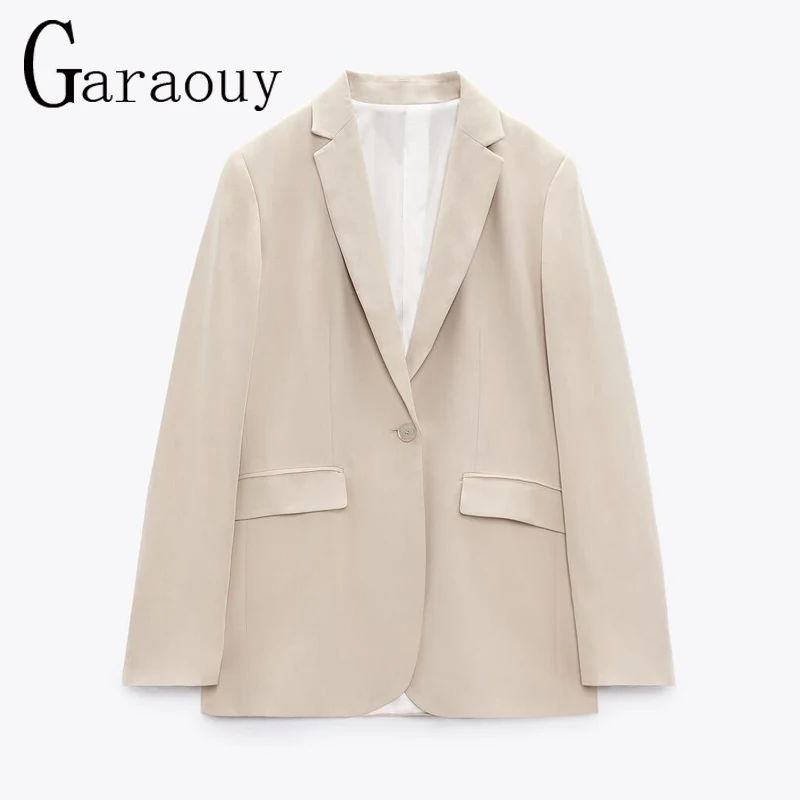 Garaouy   Autumn  Blazer Jacket Women Casual Pockets Long Sleeve Coat Office Lad - £161.53 GBP