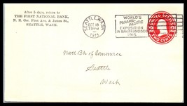 1915 Washington Cover (Front Only) The First National Bank, Seattle P14 - £0.78 GBP