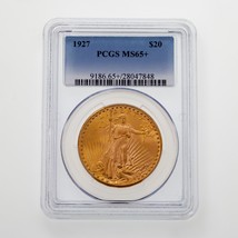 1927 $20 St. Gaudens Gold Double Eagle Graded by PCGS as MS65+ - $3,464.99