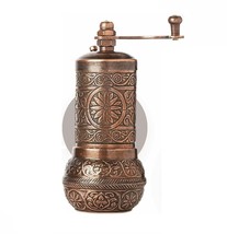 4.3&#39;&#39; Pepper Salt Spice Seed Mill Grinder Old Copper Color Turkish Ottoman Vintg - £10.25 GBP