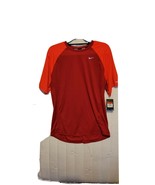 New Men&#39;s Nike Dri-Fit UV Miller Running Shirt 543499 Size Large Orange/Red - £16.42 GBP