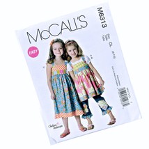 McCalls M6313 Chelsea Andersen Tops Dress Easy Pattern Uncut 2011 Girls ... - £9.85 GBP