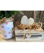1 Pcs White Mini Crate Wood With White Heart #MNHS - £14.33 GBP