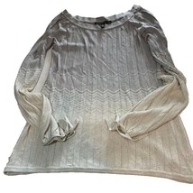 White House Black Market Ombre Grey-Cream Sparkly Dressy Casual Lng Slee... - $17.99