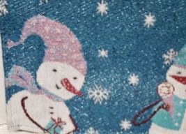 Set Of 4 Tapestry Placemats,13&quot;x19&quot;,CHRISTMAS, Snowmen On Blue # 2,Holiday Style - £15.81 GBP