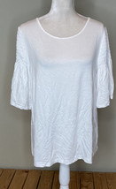 wrangler NWT woman’s scrunch sleeve top size L white i11 - £9.87 GBP