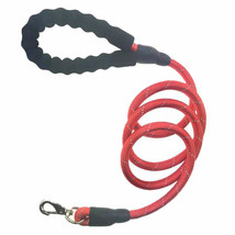 Red Heavy Duty Dog Leash Large Pet Rope Reflective Nylon Leads with Comfy 5Ft - £10.28 GBP