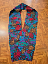 Vintage Fashion Scarf Long Multicolor Floral 1980s Neck Belt Sash Scarf ... - $4.94